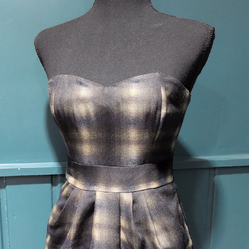 H&M Strapless Black and Yellow Dress